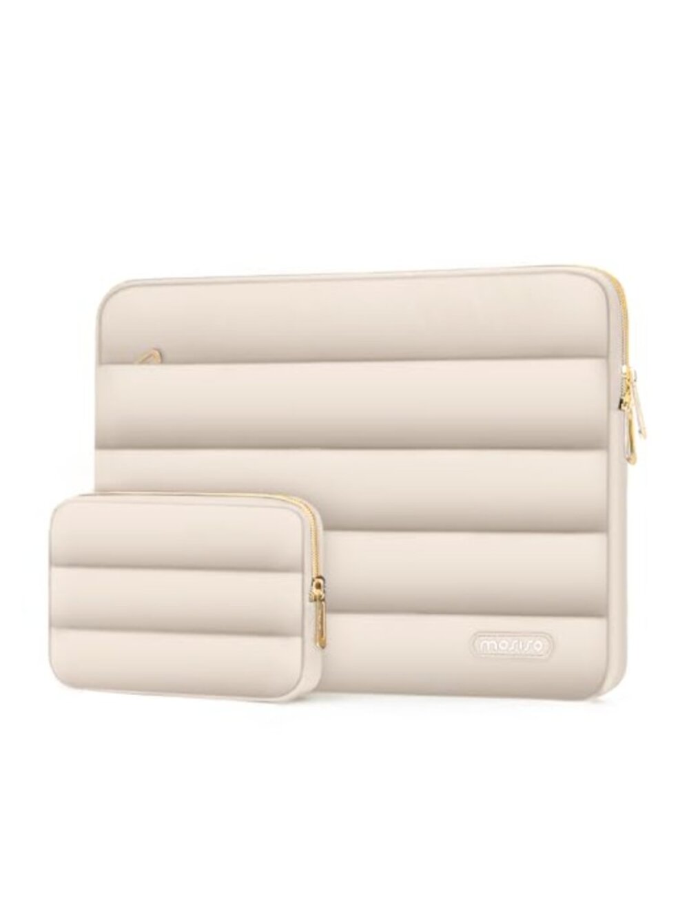 Puffy Quilted Laptop Sleeve 16 inch with Detachable Pouch